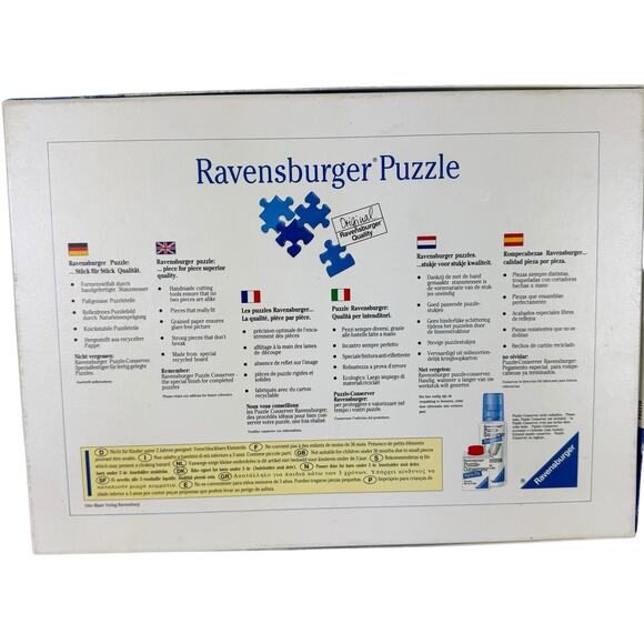 Ravensburger Vintage 1992 Neuschwanstein Castle Winter Scene 1500 Piece Puzzle - Picture 6 of 6